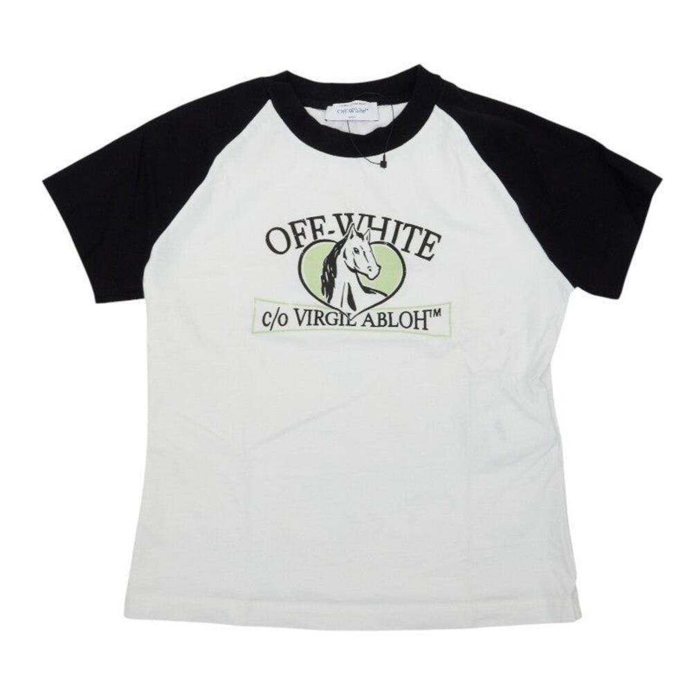 Off-White Horse Billboard Raglan Cotton Short Sleeve T-Shirt White
